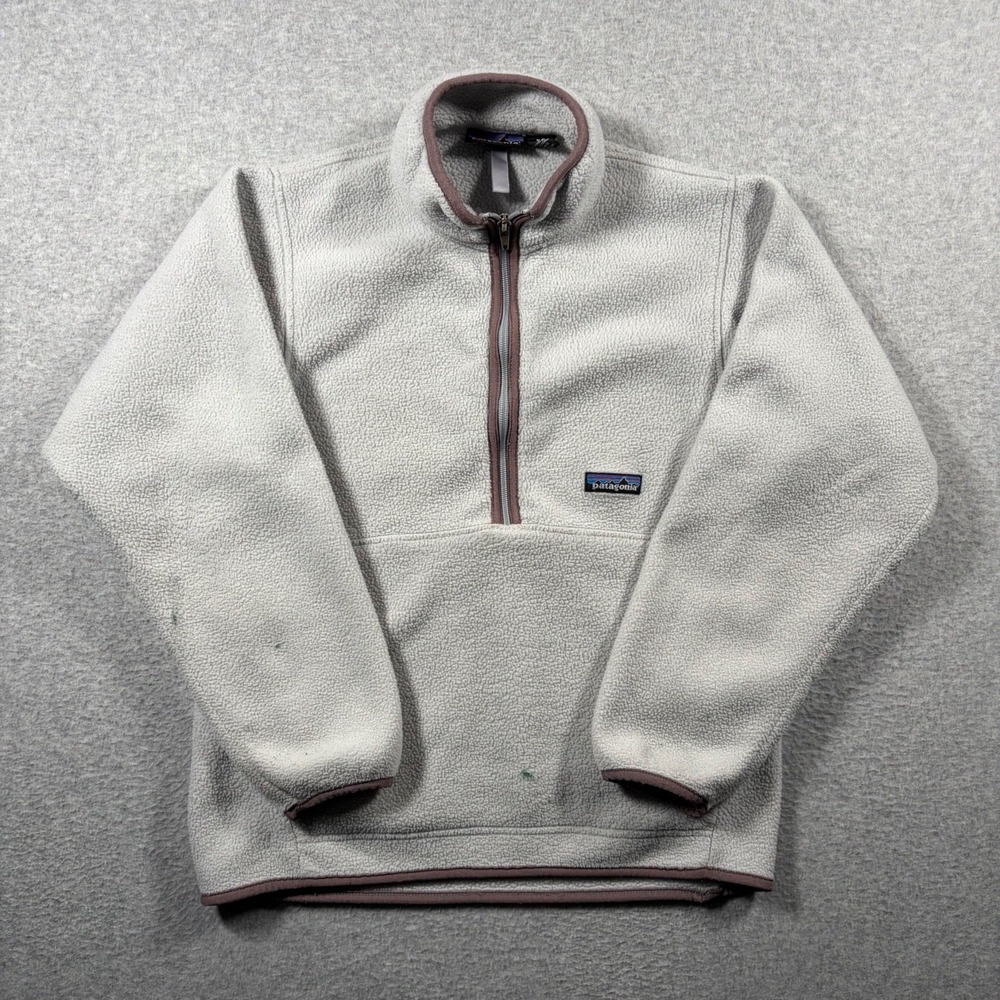 Vintage Patagonia Synchilla Fleece Pullover Mens XS White 1/4 Zip 2000s